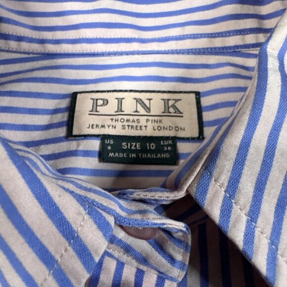 Thomas Pink Women's Pink & Purple Striped Long Sleeve Button Up Shirt Size 10 - Picture 2 of 5